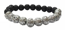 Kostibas 1514-694AM, Βραχιόλι, Πέτρα, Λάβα, Ασημί