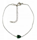 Kostibas 1513-779AP, Βραχιόλι, Ατσάλι Στρας, Ασημί/Πράσινο