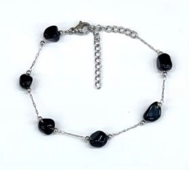 Kostibas 1513-908AM, Βραχιόλι, Ατσάλι, Πέτρες, Ασημί/Μαύρο