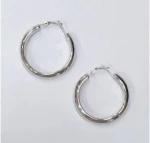 Kostibas 3113-888AH, Σκουλαρίκια κρίκοι, Ατσάλι, Ασημί