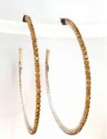 Kostibas 3121-014LH, Σκουλαρίκια Κρίκοι, Στρας, Μελί
