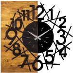 Ρολόι Τοίχου 539TNL1126 59x3x58cm Walnut-Black Wallity Μέταλλο,Ξύλο