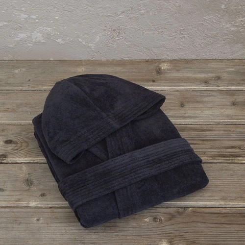 Μπουρνούζι Zen Με Κουκούλα Total Black Nima