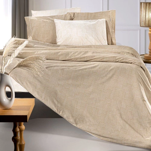 Σεντόνια Stencil (Σετ 4τμχ) Mocca Guy Laroche Υπέρδιπλo 240x265cm 100% Βαμβακερό Περκάλι