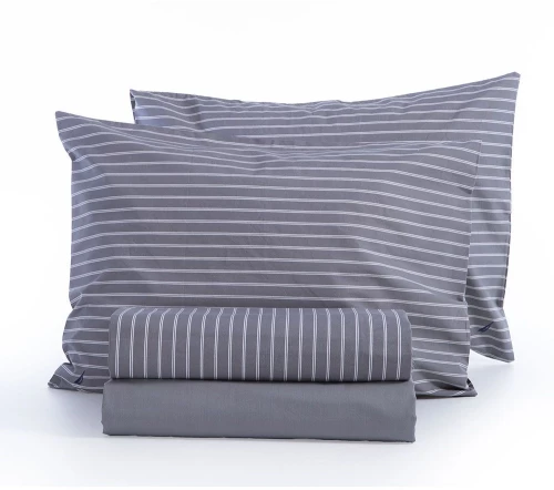 Σεντόνια Nau Coast (Σετ 4τμχ) Grey Nef-Nef Homeware King Size 280x270cm 100% Βαμβακερό Περκάλι