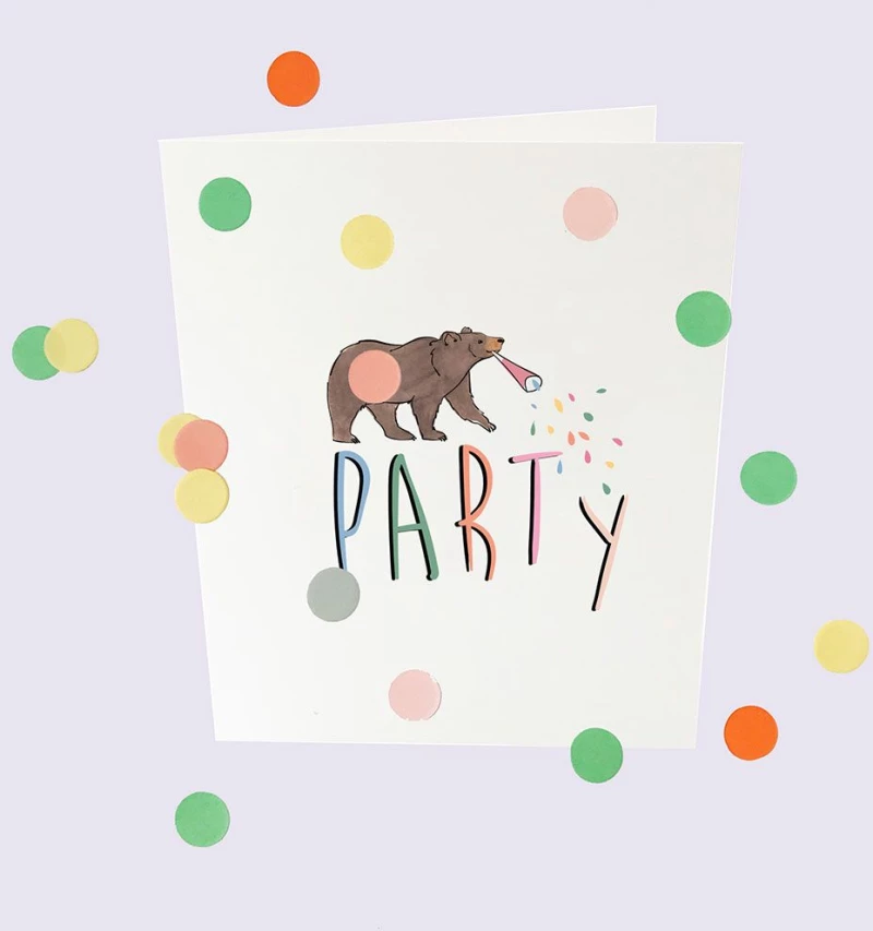 Ευχετήρια Κάρτα Κονφετί Party GL-BC-16 10x9cm Multi The Gift Label