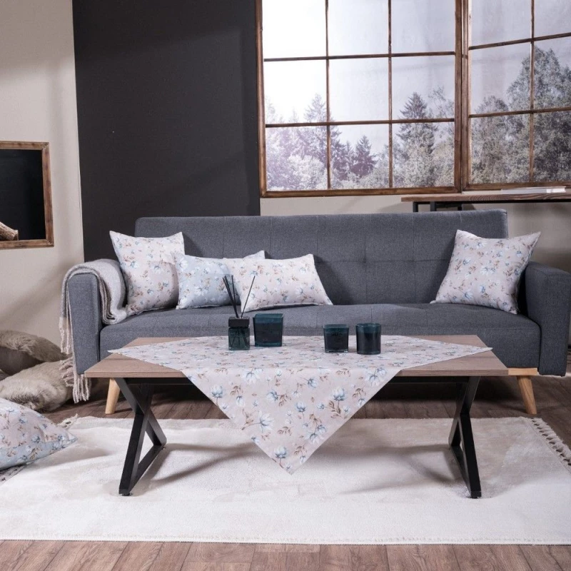 Καρέ Altea Beige Teoran 90X90cm Βαμβάκι-Πολυέστερ