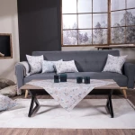 Καρέ Altea Beige Teoran 90X90cm Βαμβάκι-Πολυέστερ