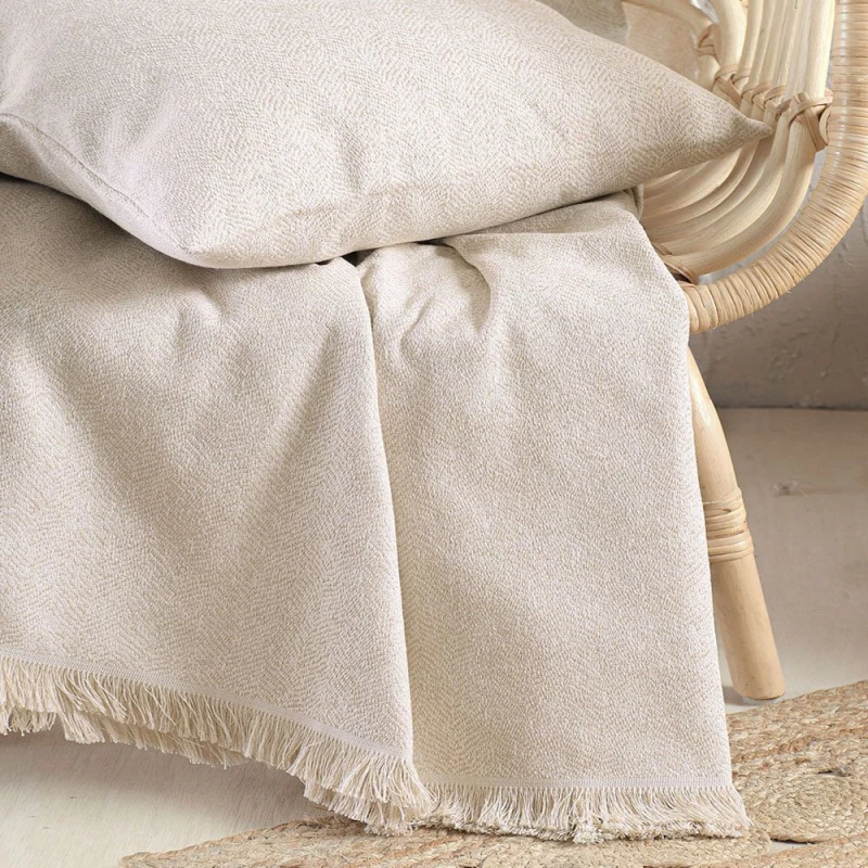 Ριχτάρι Only Ecru Ρυθμός Τριθέσιο 180x280cm Βαμβάκι-Πολυέστερ