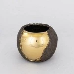 Κασπώ 752-18012 18.5x18.5x15cm Gold-Brown Estheti Home Κεραμικό