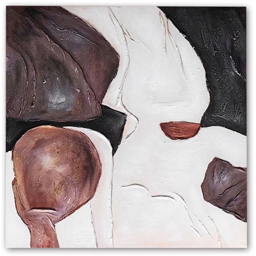 Πίνακας Καμβάς 839445 60x60cm Brown-Black-White Ankor Τετράγωνοι Καμβάς