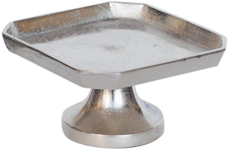Τουρτιέρα Με Πόδι 00.07.72045 19,5x19,5x9,5cm Silver Μέταλλο