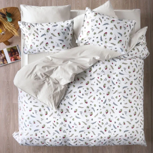 Σεντόνια Frutilla 12 (Σετ 4τμχ) White-Green Kentia King Size 270x270cm 100% Βαμβακοσατέν