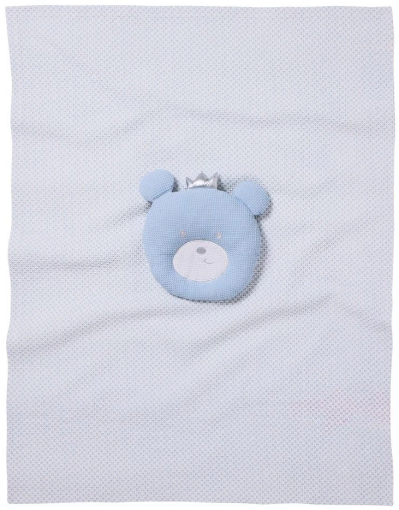 Κουβέρτα Βρεφική Πικέ 4959 White-Blue Das Home Αγκαλιάς 75x100cm 100% Βαμβάκι