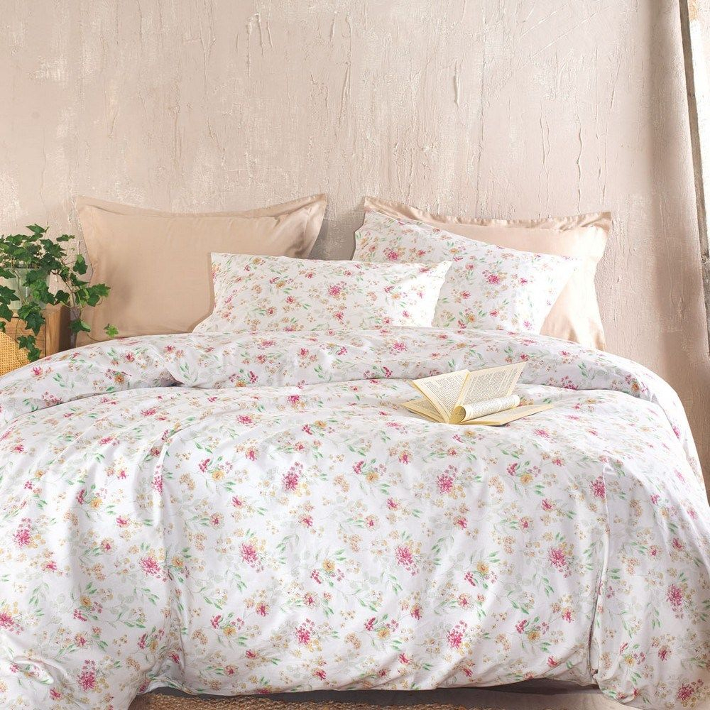 Πάπλωμα Sorin (Σετ 3τμχ) Pink Ρυθμός Υπέρδιπλo 220x240cm 100% Βαμβάκι