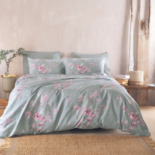 Σεντόνια Springtime (Σετ 4τμχ) Green Ρυθμός Υπέρδιπλo 230x260cm 100% Βαμβάκι