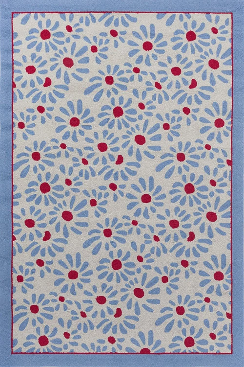 Χαλί Thorncliff Daisy 480308 Sky Blue-Red Laura Ashley 250X350cm
