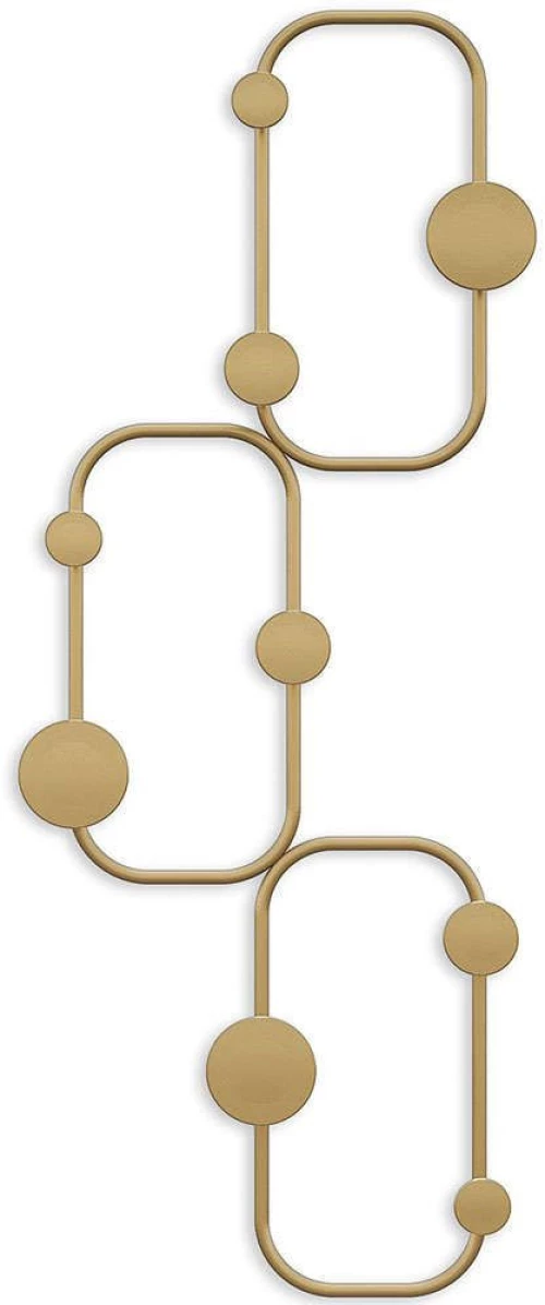 Κρεμάστρα Τοίχου 9 Θέσεων Lizzard 494PYT1164 28x5x70cm Gold Wallity Μέταλλο