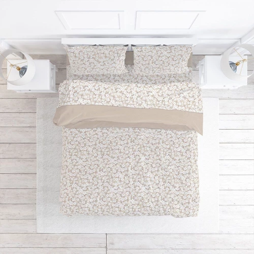 Σεντόνια 2555 Φανελένια Με Λάστιχο (Σετ 3τμχ) Beige Viopros Μονό 100x225cm 100% Βαμβάκι