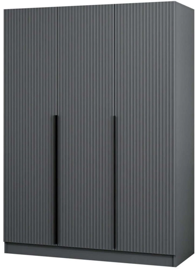 Ντουλάπα Τρίφυλλη Kale 506MNR2287 135x52x210cm Anthracite Τρίφυλλη