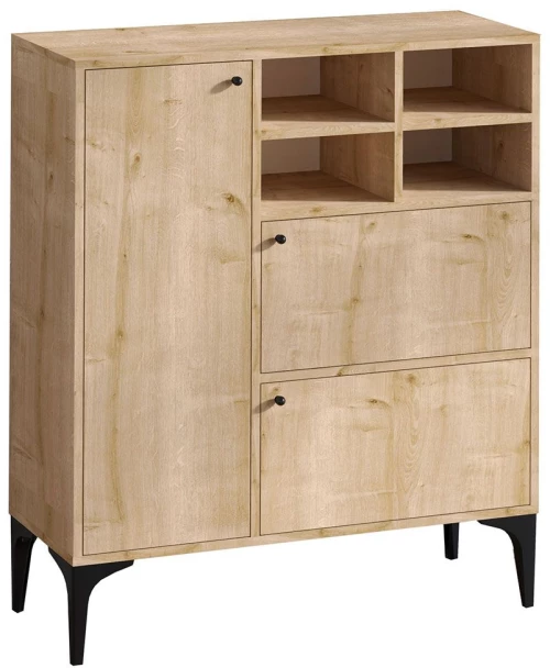 Μπουφές Ewa 793ELG1805 100x35x125cm Oak-Black