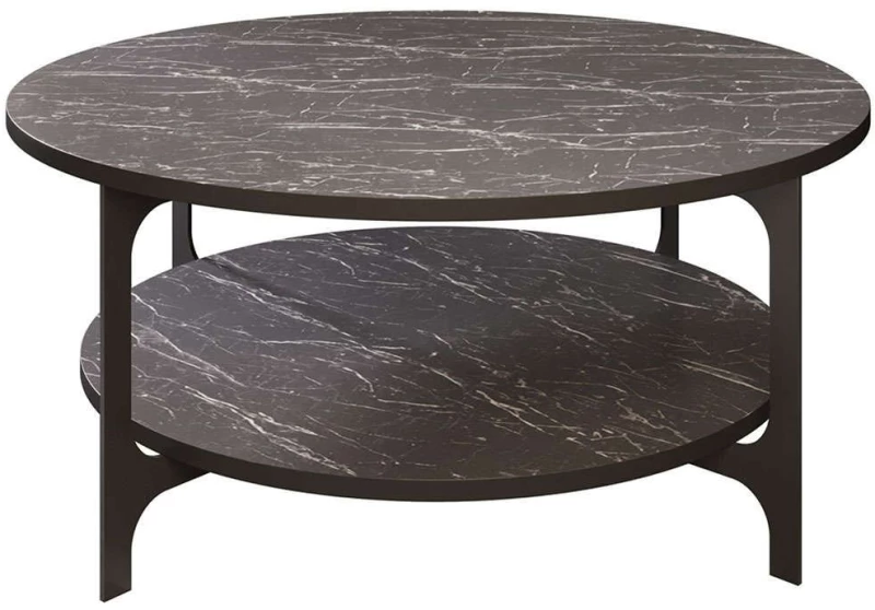 Τραπέζι Σαλονιού Versy 541HDL1212 90x36,8x90cm Marble Effect Black