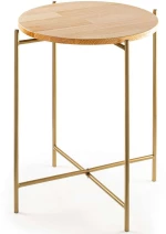 Τραπεζάκι Βοηθητικό 247HFM1145 46x46x56cm Natural-Gold