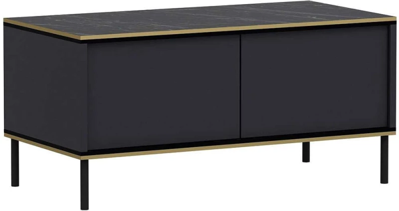 Τραπέζι Σαλονιού Imaj 382NRC1524 90x45x40cm Marble Effect Black-Anthracite