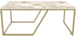 Τραπέζι Σαλονιού Wendy 322RTC1205 120x60x48cm Marble Effect White-Gold