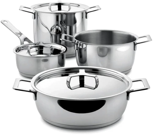 Μαγειρικά Σκεύη Pots & Pan (Σετ 7Τμχ) AJM100S7 Inox Alessi Ανοξείδωτο Ατσάλι