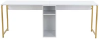 Γραφείο - Σταθμός Εργασίας 2 Θέσεων Twin 241NRD1105 240x60x74cm White-Gold