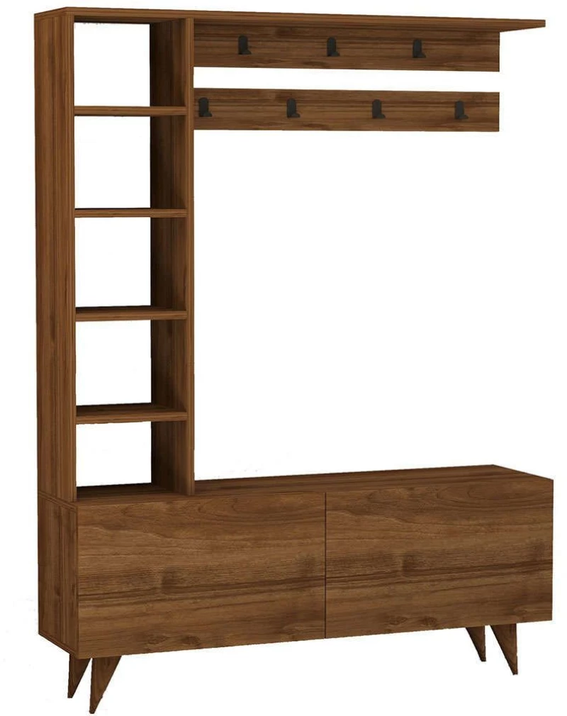 Έπιπλο Εισόδου 835PUQ5059 120x32x161,8cm Walnut Μοριοσανίδα, Μελαμίνη