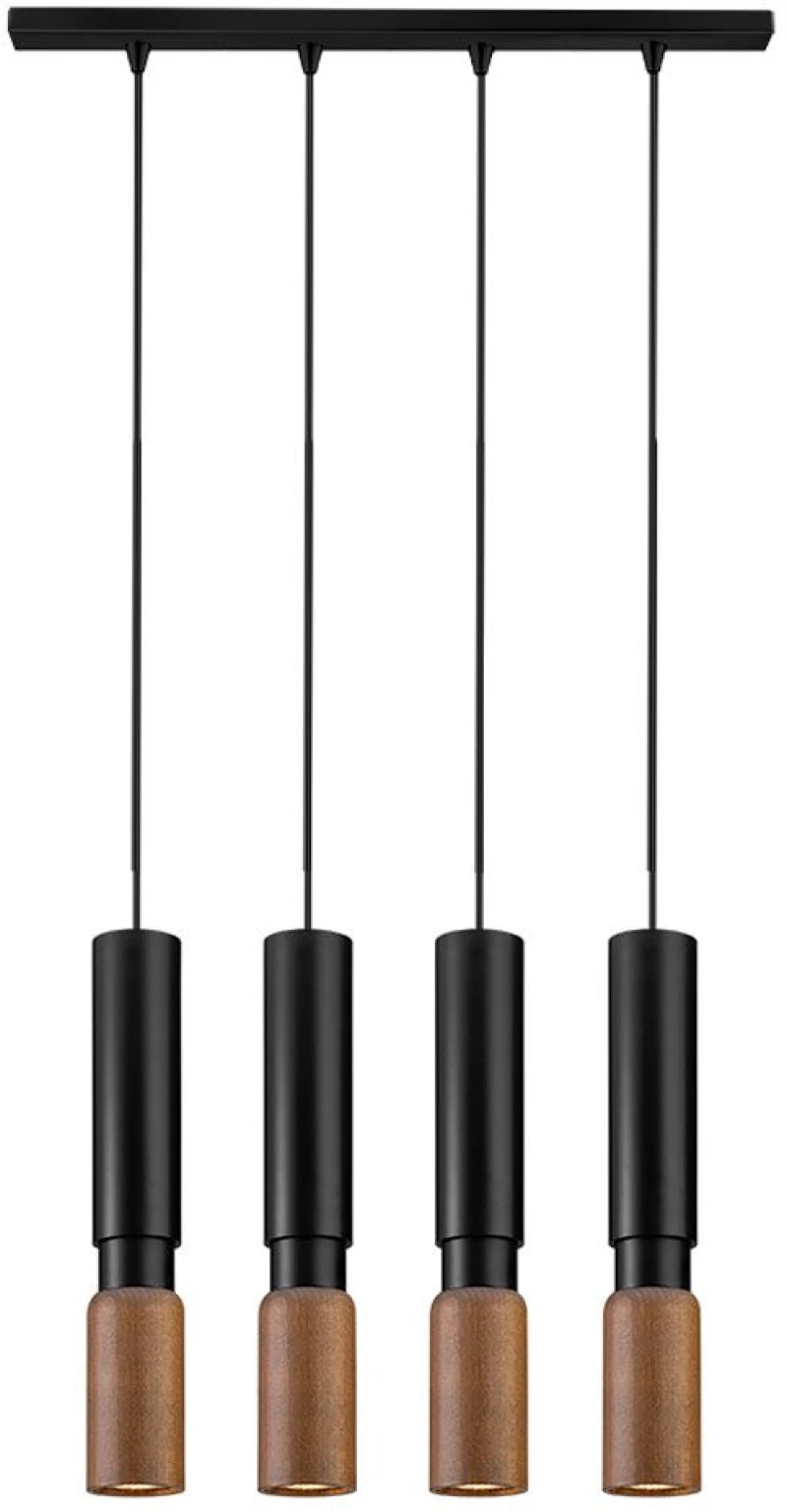 Φωτιστικό Οροφής - Ράγα 01300-09BR GU10 85cm Black Luma