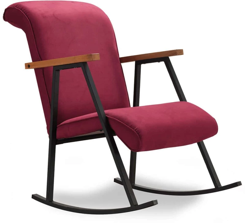 Πολυθρόνα Κουνιστή Yoka 859FTN1706 64x86x96cm Maroon Red
