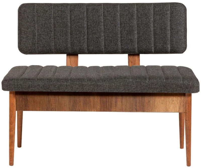 Παγκάκι Vina 869VEL5133 110x40x85cm Anthracite-Walnut