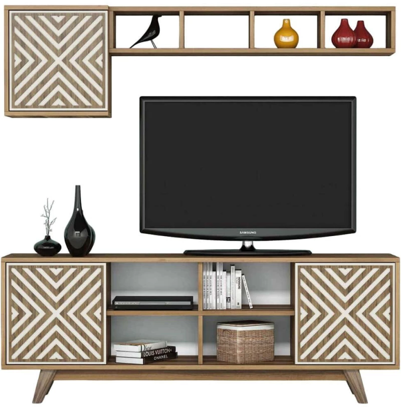 Σύνθεση Τηλεόρασης Inci 845HCT3071 160x35x56,2cm Walnut-Cream