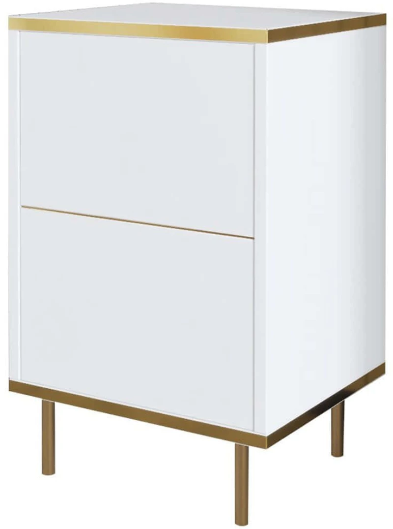 Κομοδίνο Imaj 382NRC1805 40x35x60cm White-Gold