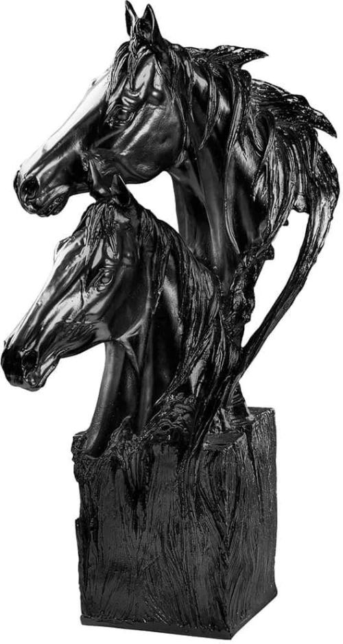Διακοσμητικά Άλογα 565TNL1375 30x30x61cm Black Aberto Design Πολυέστερ