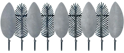 Κρεμάστρα Τοίχου 9 Θέσεων Nigar 279ENZ2805 60,5x22cm Multi-Grey Wallity Μέταλλο