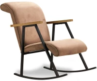 Πολυθρόνα Κουνιστή Yoka 859FTN1756 64x86x96cm Light Brown
