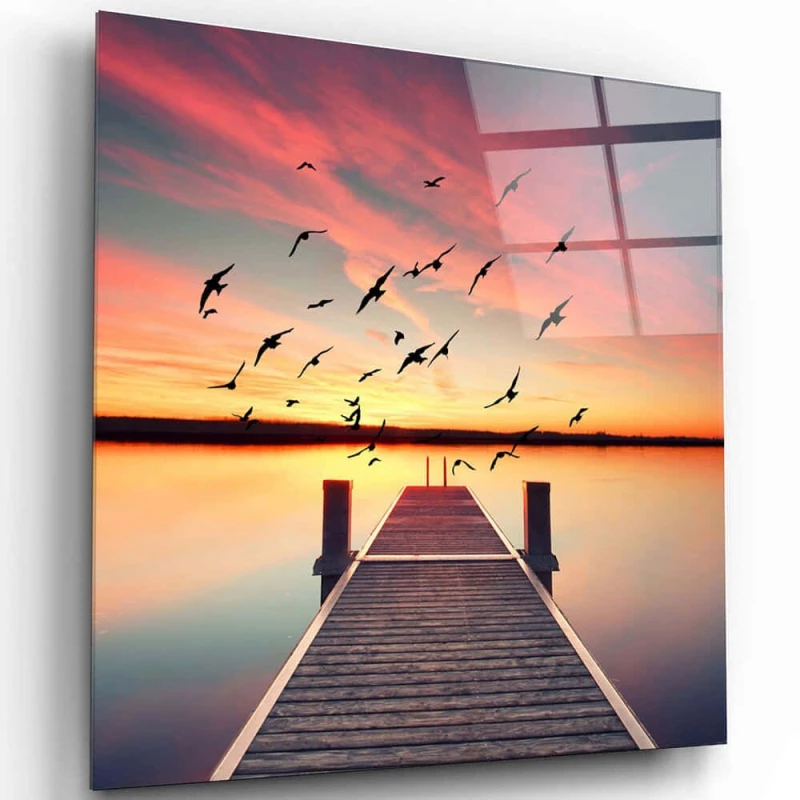 Πίνακας Γυάλινος 231MDF1348 80x80cm Multi Wallity Τετράγωνοι Γυαλί