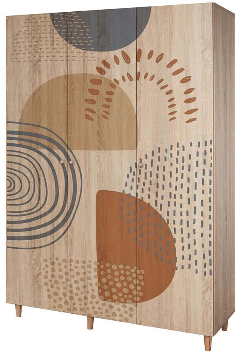 Ντουλάπα Παιδική Τρίφυλλη Lena 869VEL8665 135x52x192cm Multi Τρίφυλλη