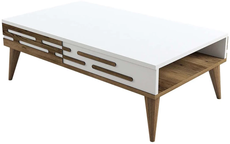 Τραπέζι Σαλονιού Valensiya 845HCT5362 105x34,6x60cm Walnut-White