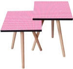 Τραπεζάκια Βοηθητικά (Σετ 2Τμχ) 481LNA2471 35x35x47/42cm Pink-White
