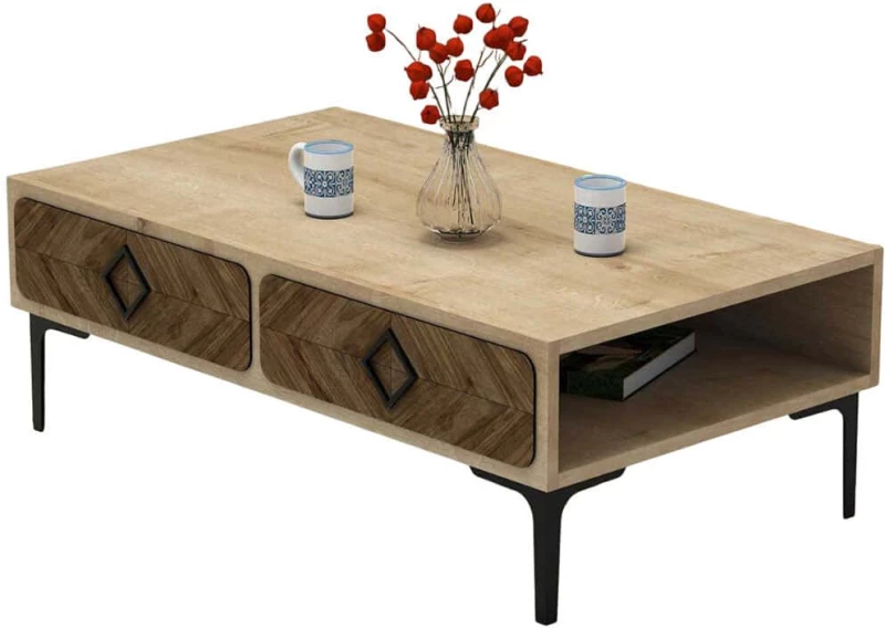 Τραπέζι Σαλονιού Samba 845HCT2851 105x60x34,6cm Walnut-Oak