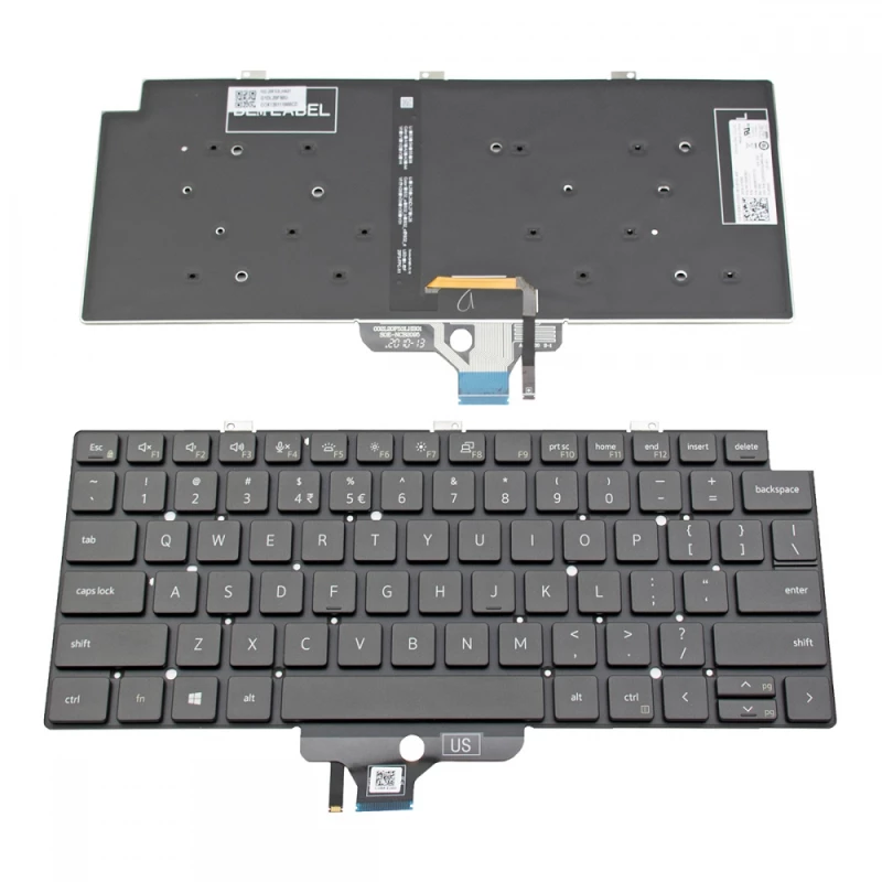 Πληκτρολόγιο Dell Latitude 5320 7310 7320 Black Without Frame, Backlit US (--Small Enter) - 1828G PK1330R2B01
