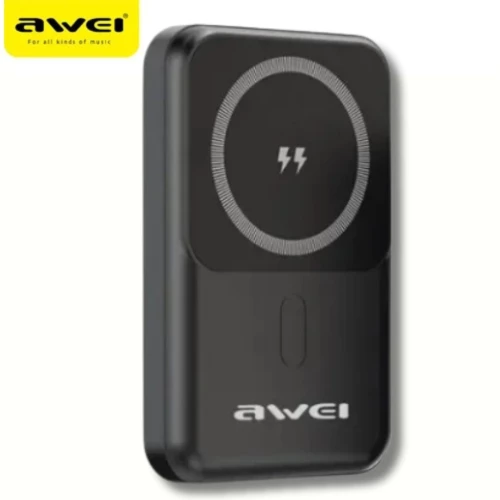 Awei P139K Power Bank 10000 mAh - Ασύρματος Φορητός Γρήγορος Φορτιστής - Μαύρος
