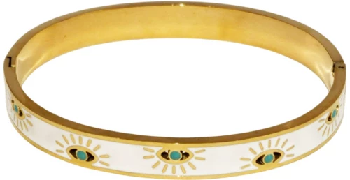 Γυναικεία Χειροπέδα Απο Ανοξείδωτο Ατσάλι Και Σμάλτο Με Ματάκια - Women's Handcuffs Made of Stainless Steel and Enamel with Eyes