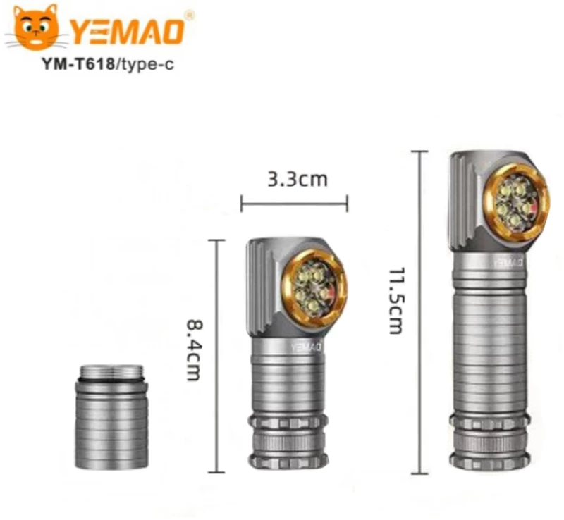 Επαναφορτιζόμενος Φακός Κεφαλής LED Super Bright YM-T355X/Type-C OEM
