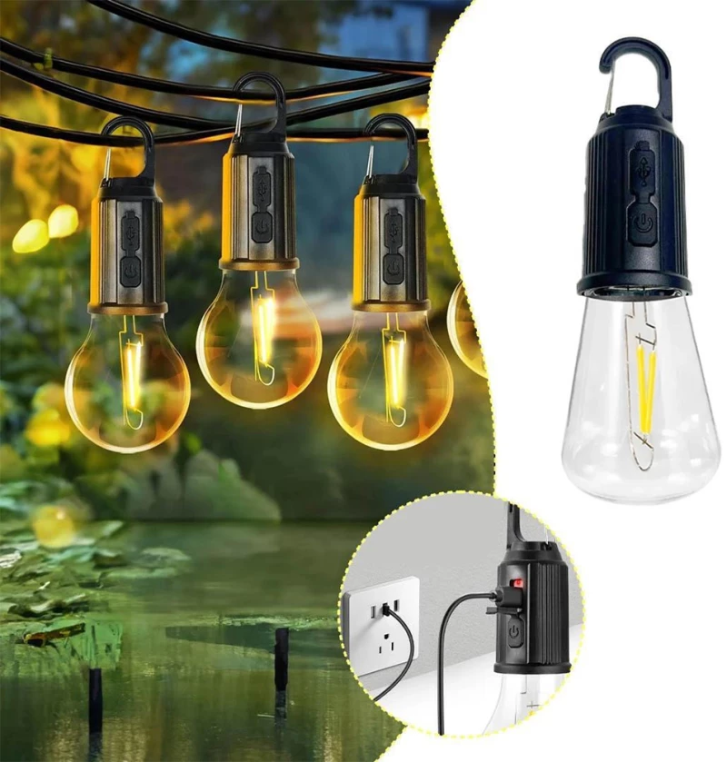 Επαναφορτιζόμενη Λάμπα LED T02 Vintage για Camping 8802